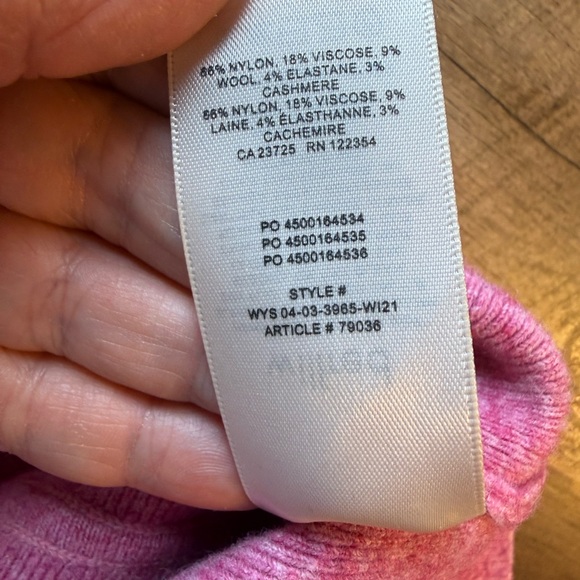 Aritzia Pink Wilfred Sicily Sweater Tank Top Size S Small Cashmere Wool Blend - Picture 8 of 9